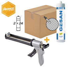 PACK PROMO 48 SILICONES SANITAIRE GESAN TRANSLUCIDE + 1 PISTOLET MASTIC H48 OFFERT